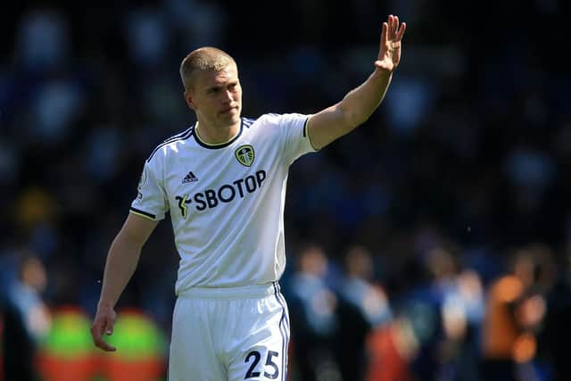 INTEREST: In Leeds United's Danish defender Rasmus Kristensen, above, from Roma according to a report. Photo by LINDSEY PARNABY/AFP via Getty Images.