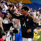 GOLD COAST, AUSTRALIA - JULY 14: Tyler Adams of Leeds United greets fans after the 2022 Queensland Champions Cup match between Brisbane Roar and Leeds United at Cbus Super Stadium on July 14, 2022 in Gold Coast, Australia. (Photo by Bradley Kanaris/Getty Images)