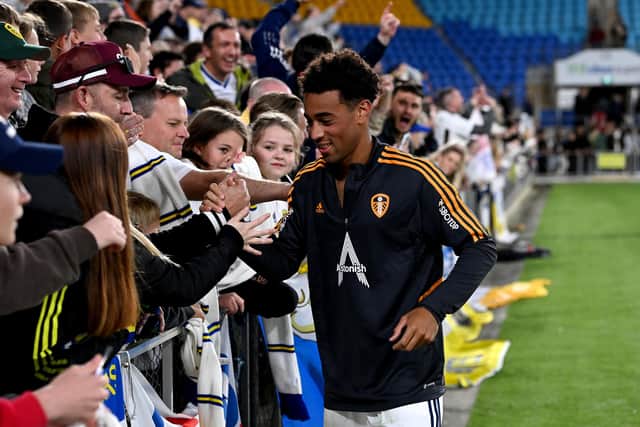 New signing Tyler Adams signs autographs following Leeds' first pre-season game Down Under against Brisbane Roar. (Photo by Bradley Kanaris/Getty Images)