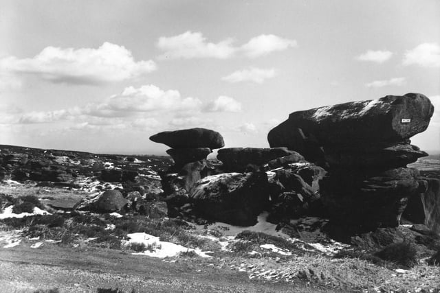 Brimham Rocks pictured in March 1962.