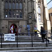 The polling station at Mill Hill Unitarian Chapel in Leeds City Square, pictured in 2021.