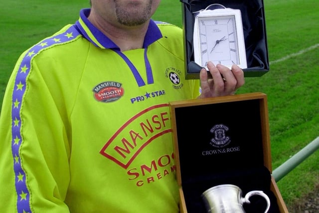 Garforth Town supporter Ian Prentis was celebrating being named Non League fan of the year in September 2000.