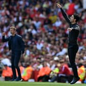 Leeds United head coach Jesse Marsch and Arsenal boss Mikel Arteta have faced each other once before (Photo by GLYN KIRK/AFP via Getty Images)