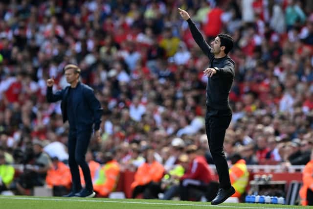 Leeds United head coach Jesse Marsch and Arsenal boss Mikel Arteta have faced each other once before (Photo by GLYN KIRK/AFP via Getty Images)