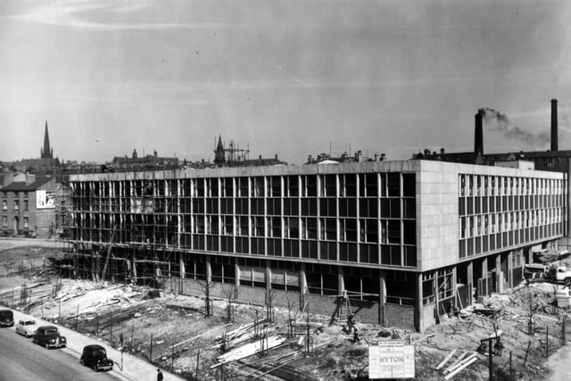 Building work was well underway on the new Leeds College of Technology in April 1955.