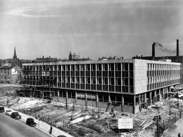 Building work was well underway on the new Leeds College of Technology in April 1955.