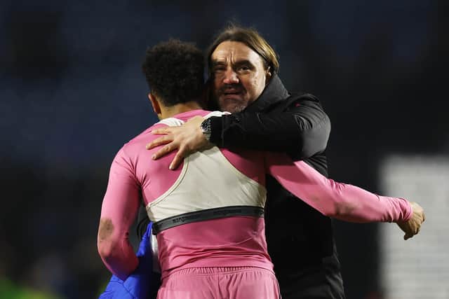 NEXT CHALLENGE - Daniel Farke, manager of Leeds United, and Georginio Rutter celebrate the win over Sheffield Wednesday before a couple of rest days and the preparation for Millwall at home. Pic: Ed Sykes/Getty Images