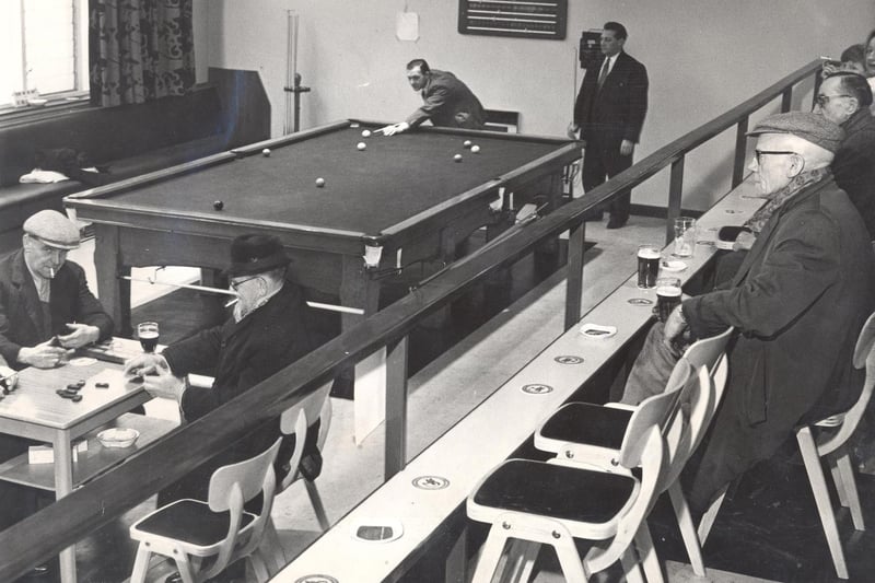 Main Line Social Club on Pudsey Road which was opened by Leeds United legend Bobby Collins in 1966. An unusual feature is the split-level games room which provides a good view of the snooker table.