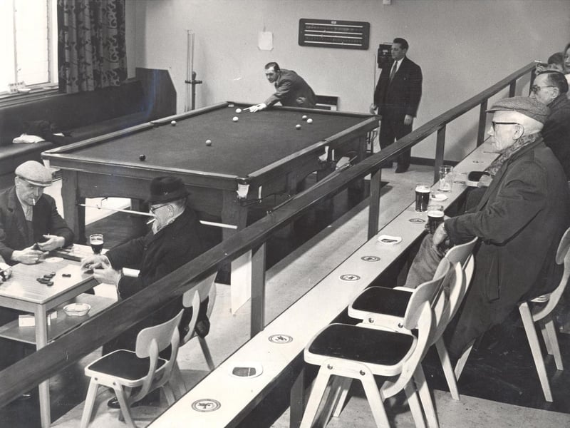 Main Line Social Club on Pudsey Road which was opened by Leeds United legend Bobby Collins in 1966. An unusual feature is the split-level games room which provides a good view of the snooker table.