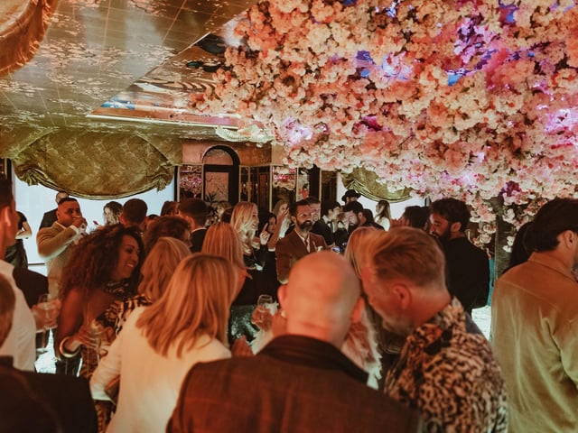 Guests were the first to experience the luxurious interiors of the venue, with features including a striking gold bar, signature luminous green agate flooring and a photo-worthy cherry blossom tree, spanning the main restaurant.