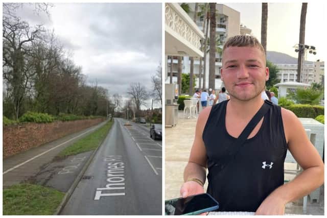 Ben’s Yamaha MT09 motorcycle was in collision with a telegraph post while travelling on Thornes Road towards Denby Dale Road. Picture: Google/WYP