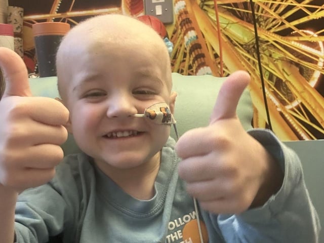 Finn, during treatment.