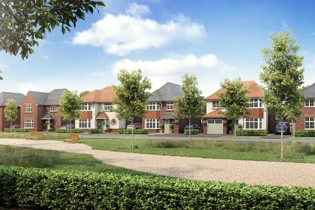 A computer-generated image of the Redrow homes planned for Centurion Fields in Leeds