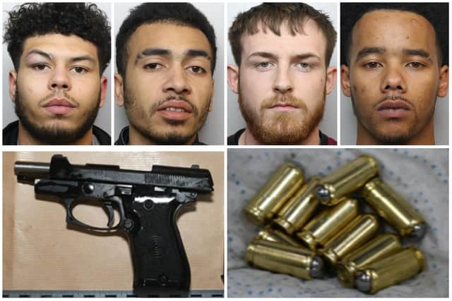 Cameron Hanson, Clayton Johnson, Callum Scott and Alexander Fothergill were all jailed at Leeds Crown Court for trading illegal firearms.