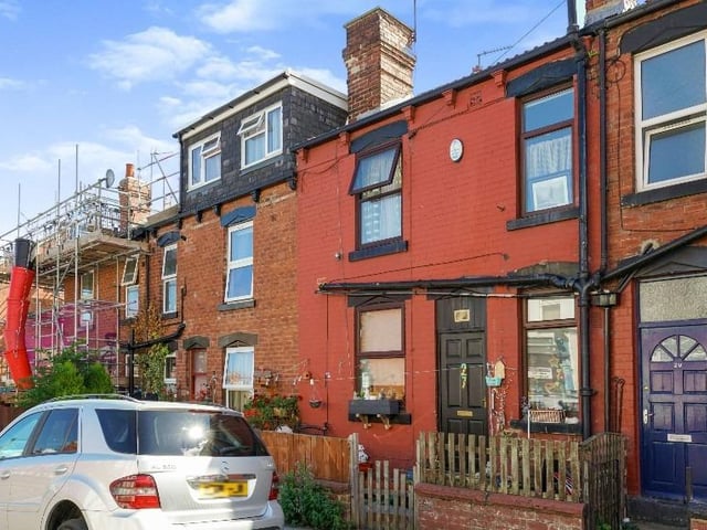This two-bedroom terraced house is located in Aviary Row, Armley, close to Armley Park. It has a spacious lounge, fitted kitchen, two bedrooms and house bathroom, as well as a small garden to the front. It's on the market for £110,000.