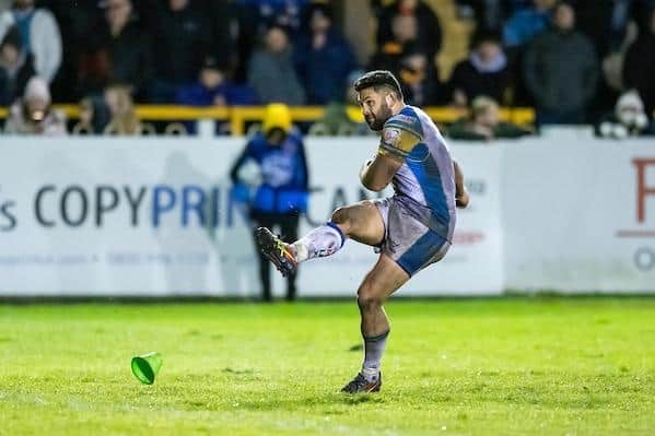 Rhyse Martin, seen landing a conversion against Castleford Tigers, is Leeds Rhinos fan David Muhl's current favourite player. Picture by Allan McKenzie/SWpix.com.