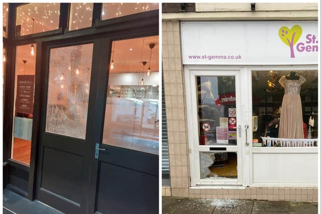 Charity shops and other businesses in Morley have been targeted in recent weeks.