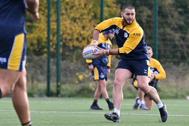 Former rugby union prop Lewis Boyce has been training with Rhinos since pre-season began last month. Picture by Matthew Merrick/Leeds Rhinos.