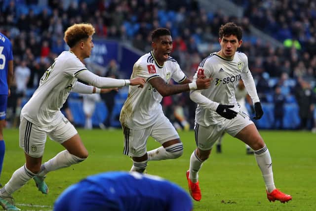LEEDS MADNESS - Who wouldn't want to be part of scenes like the wild sea of limbs that greeted Sonny Perkins' late equaliser for Leeds United in the FA Cup at Cardiff City. Pic: Getty