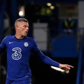 Chelsea's English midfielder Ross Barkley celebrates scoring his team's third goal  during the English League Cup third round football match between Chelsea and Barnsley at Stamford Bridge in London on September 23, 2020.