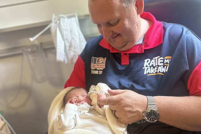 YouTuber Danny Malin said he had "tears rolling down my face" as he welcomed his daughter to the world.