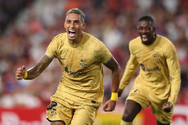 DREAM MOVE: For former Leeds United star Raphinha, above, to Barcelona despite an agreement being in place between the Whites and Chelsea for his signature this summer.
Photo by Fran Santiago/Getty Images.