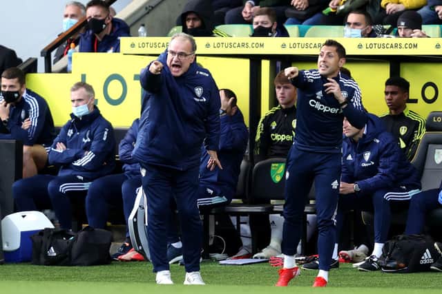 PROMOTION RIVALS - Marcelo Bielsa's Leeds United went up against Daniel Farke's Norwich City for promotion and the pair showed mutual admiration and respect. Pic: Julian Finney/Getty Images