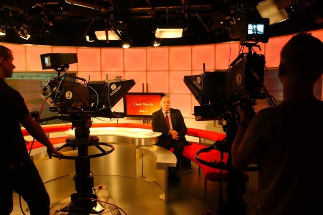 The new look Look North studio at the BBC's new base at Quarry Hill.