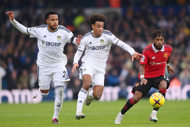 MIDFIELD PAIR - Weston McKennie has joined Tyler Adams in the Leeds United midfield but without Marc Roca to progress the ball the Whites struggled in possession at Everton. Pic: Getty