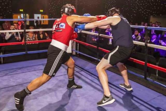 The engineer signed up with Ultra White Collar Boxing (UWCB), which allowed him to raise over £400 for the charity by honing his newly-acquired boxing skills. Image: Solent News Agency