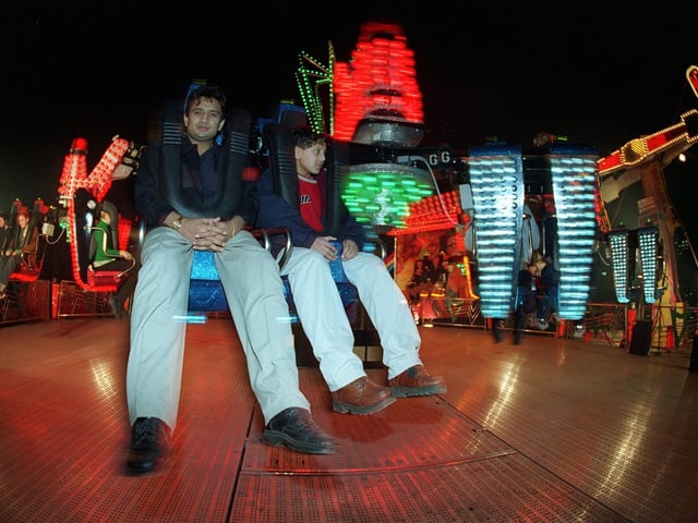 One of the rides at the Valentines Fun Fair in Leeds city centre.