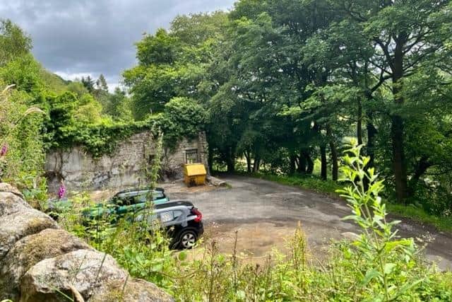 The plot for sale with chapel ruins lies in an historic spot between Hebden Bridge and Todmorden