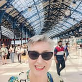 Karen Wright eases strain takes the train