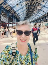 Karen Wright eases strain takes the train