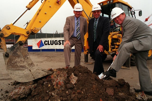 Coun John Clare, right, launches the start of worrk on a new multi-storey carpark in Leeds city centre with Tim March, left, of Clugston Construction, and David James, from NCP, in 2005.