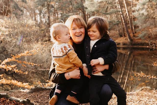 Donna Patterson with her two sons. Photo: Charlotte Nelson Photography