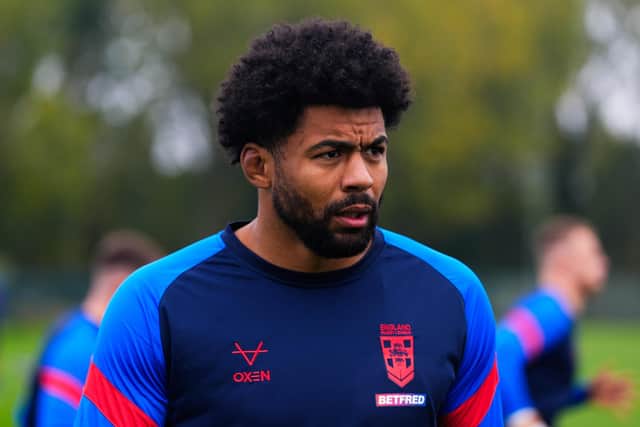 Kallum Watkins seen during an England training session at Sale Sharks' Carrington base in Manchester. Picture by Olly Hassell/SWpix.com.