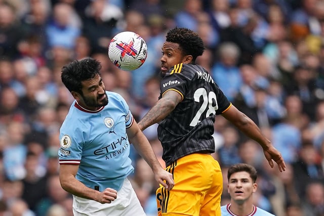 Didn't get near Gundogan for either goal. Couldn't make a telling impact. Picked up a booking for kicking the ball away at 2-1 down. (Martin Rickett/PA Wire)