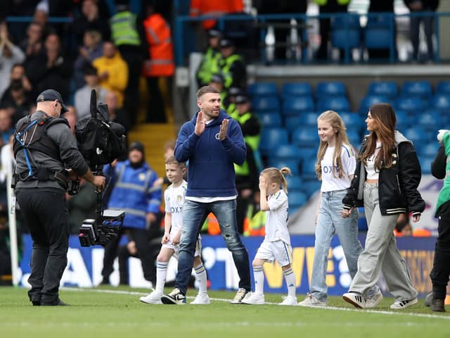 THANK YOU: From Leeds United's fans to Stuart Dallas at the half-time interval of Saturday's Championship clash against Blackburn Rovers at Elland Road. Photo by Jess Hornby/PA Wire.