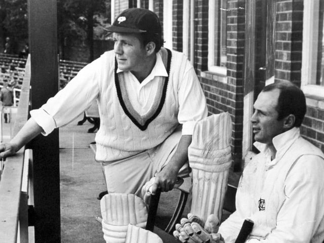 July 1970 and as soon as the rain stopped at Headingley. Yorkshire openers Phil Sharpe, left, and Geoff Boycott were ready to resume and went to 114 before Sharpe left lbw for 65, his season's highest score. It was Yorkshire's first opening century partnership of the season.
