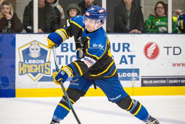 ON TARGET: Noah McMullin fired Leeds Knights into a 4-3 lead over Romford - but it wasn't enough on the night.