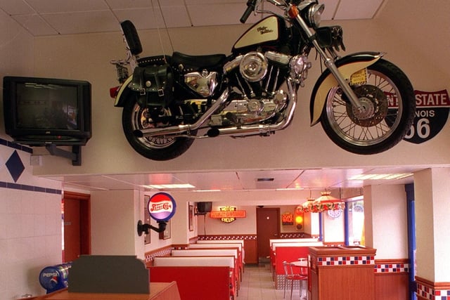 The Harley Davidson at the KFC restaurant on Stanningley Road.