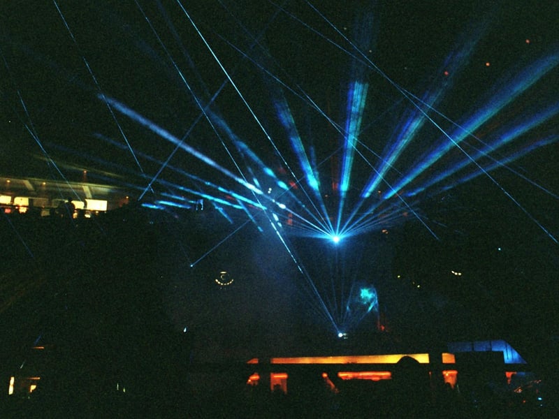 Part of the impressive laser show inside Majestyk on City Square.