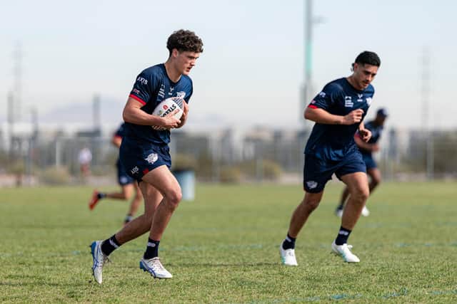 Ben Littlewood, seen training with Leeds Rhinos in Las Vegas, has joined York Knights on a one-week loan. Picture by Alex Whitehead/SWpix.com.