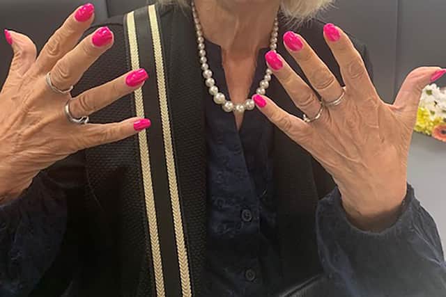 Resident Lillian Ayre from HC-One’s Windsor Court Care Home enjoying her pamper morning getting her nails done