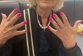 Resident Lillian Ayre from HC-One’s Windsor Court Care Home enjoying her pamper morning getting her nails done