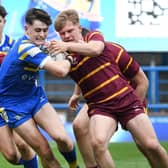 George Brown, with ball, is at the front of the queue for his Leeds Rhinos debut if either of the club's first-choice halves is ruled out in 2026. Picture by David Harrison.