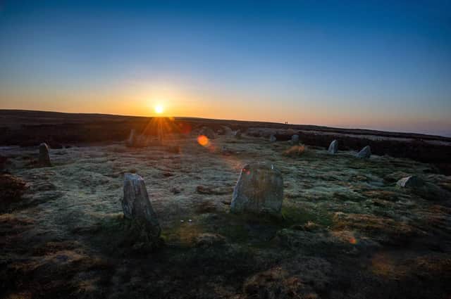 The Twelve Apsotles, standing stones though to dat eback to the Bronze Age, high on Ilkley Moor.
