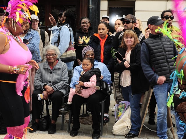 New Briggate – a former parade route – came alive with the vibrant colours and joy of Carnival, as part of East Street Arts’ Hidden Histories of New Briggate Project