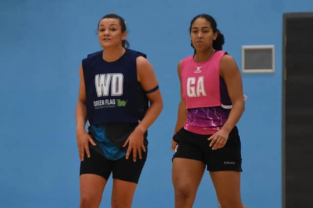 Nia Jones playing a friendly with her new Leeds Rhinos Netball team-mates against Loughborough at the University of Huddersfield in December (Picture: Courtesy of MATTHEW MERRICK PHOTOGRAPHY)